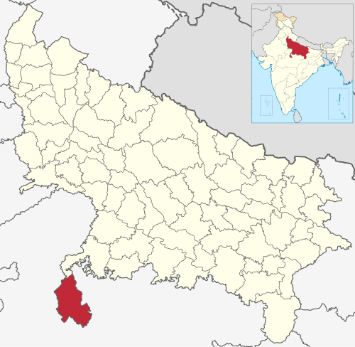 Location of Lalitpur district in Uttar Pradesh