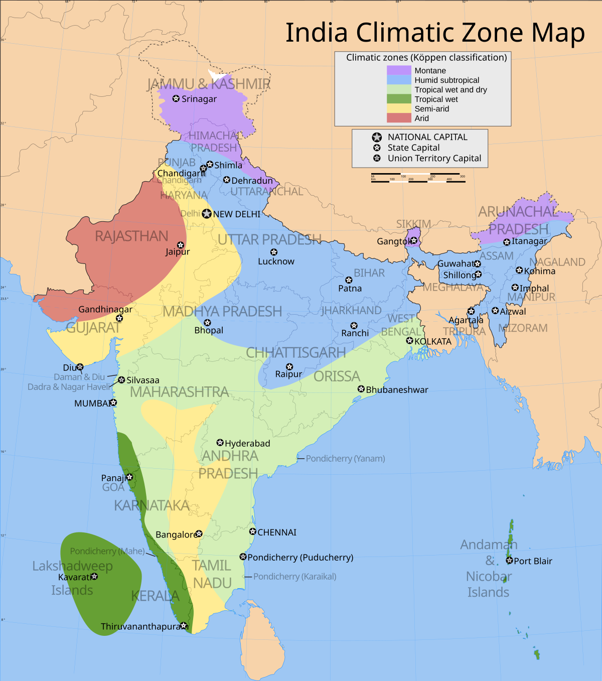 India Temperature Chart