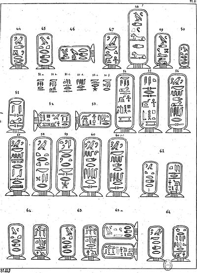Jean-François Champollion - Lettre à M. Dacier relative à l'alphabet des hiéroglyphes phonétiques, p.55.jpg