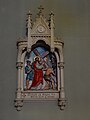 "Jesus is made to bear his cross", station 2 of the Stations of the Cross. Located in Saint Patrick Church at 284 Suffolk Street, Lowell, Massachusetts.