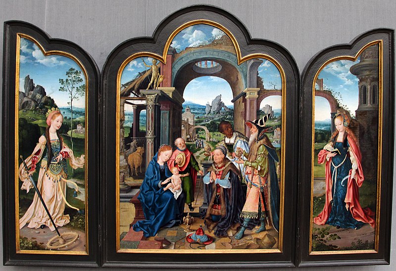 File:Joos van cleve, trittico con adorazione dei magi, 1520 ca. 01.JPG