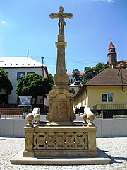 Stone cross in Bouzov