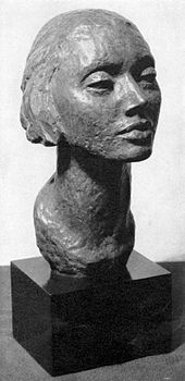 Bronze bust of Katharine Cornell by Anna Glenny (1930), in the collection of the Albright–Knox Art Gallery