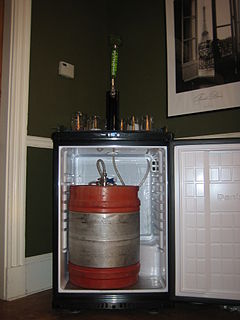 <span class="mw-page-title-main">Kegerator</span> Refrigerator made to store and dispense kegs
