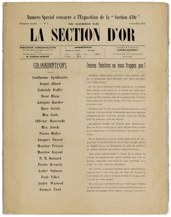 Special issue dedicated to the Exhibition of the Section d'Or, first year, no.1, 9 October 1912