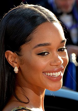 Laura Harrier Cannesin elokuvajuhlilla vuonna 2018.