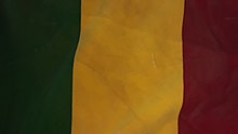 MALI's trefarvede flag i lodret bank, grøn, gul, rød