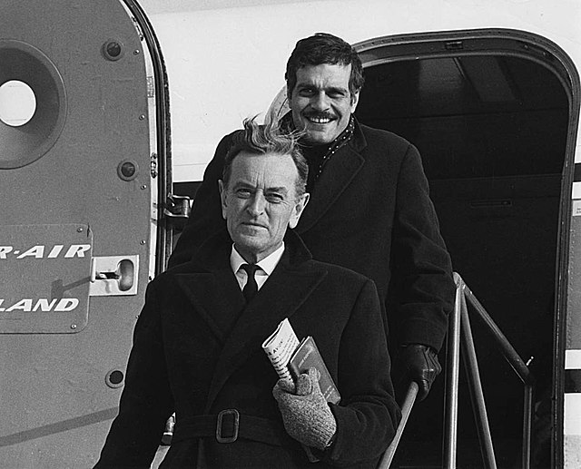 Lean and Omar Sharif arriving to Joensuu, Finland, to shoot Doctor Zhivago, March 1965
