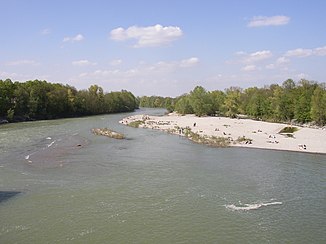 The Lech in Augsburg, view from the Hochablass downstream