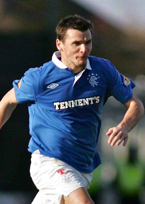 McCulloch playing for Rangers in 2010