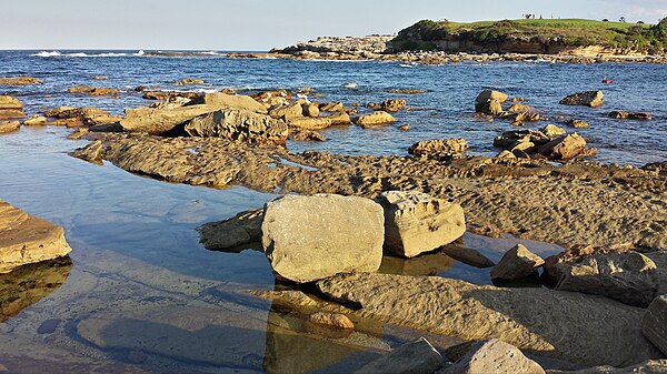 Little Bay Beach at sunset.