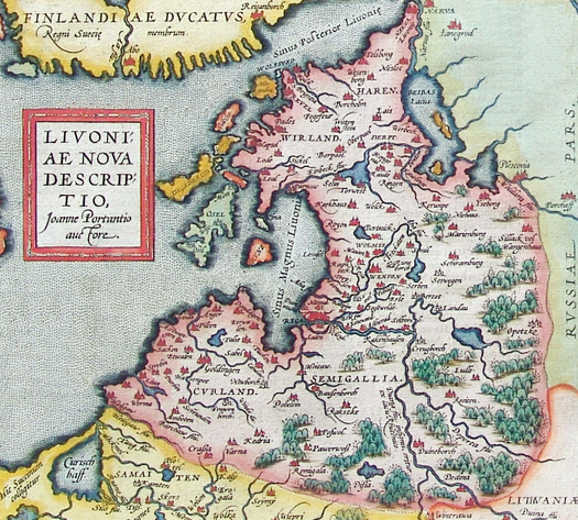 Livonia, as shown in the map of 1573 of Joann Portantius Livland 15jh.png