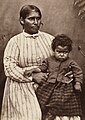 Mrs. Louisa Briggs with first grandchild, William Charles, born 8 July 1875, at Coranderrk Aboriginal Station, c.1876-77.