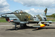 Retired Luftwaffe Fiat G.91R/3 on display