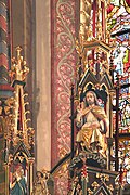 Jesus sculpture in the crown of the high altar in the Pfarrkirche Maria Himmelfahrt Mülheim by Caspar Weis, 1901