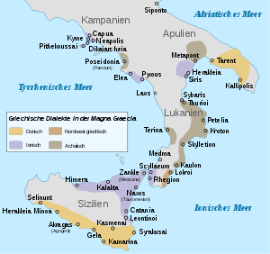 Magna Graecia ancient colonies and dialects-de.svg