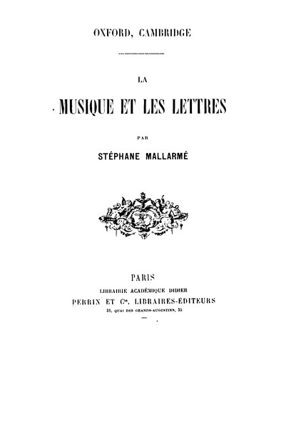 File:Mallarmé - La Musique et les lettres.djvu