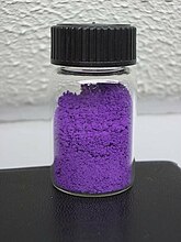 A sample of manganese violet, a popular violet pigment