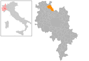 Poziția localității Montiglio Monferrato