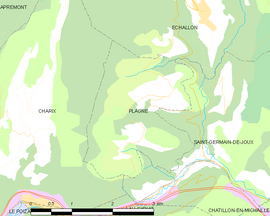 Mapa obce Plagne