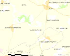 Poziția localității Vaux-Champagne