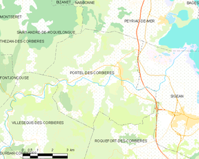 Poziția localității Portel-des-Corbières