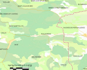 Poziția localității Lapradelle-Puilaurens
