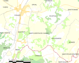 Mapa obce Saint-Quentin-de-Chalais