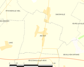 Mapa obce Ascoux