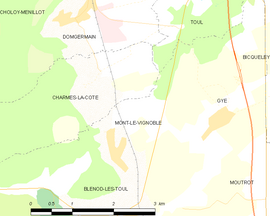 Mapa obce Mont-le-Vignoble