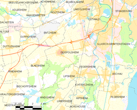 Mapa obce Geispolsheim