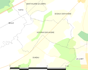 Poziția localității Vouvray-sur-Huisne
