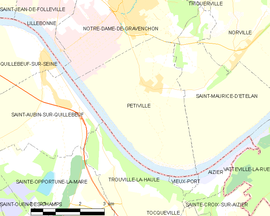 Mapa obce Petiville