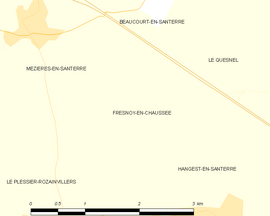 Mapa obce Fresnoy-en-Chaussée