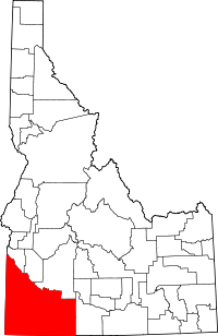 Округ Овайгі на мапі штату Айдахо highlighting