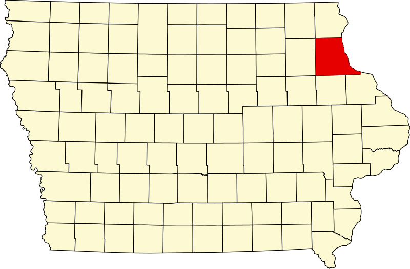 صورة:Map of Iowa highlighting Clayton County.svg