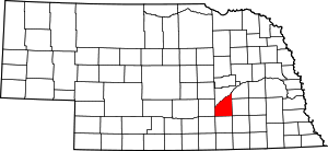 Map of Nebraska highlighting Hamilton County