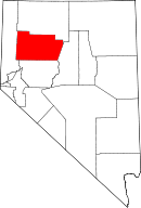 パーシング郡の位置を示したネバダ州の地図