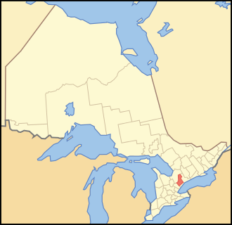 York Region in Ontario Map of Ontario YORK.svg
