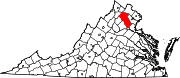Map of Virginia highlighting Fauquier County Map of Virginia highlighting Fauquier County.svg