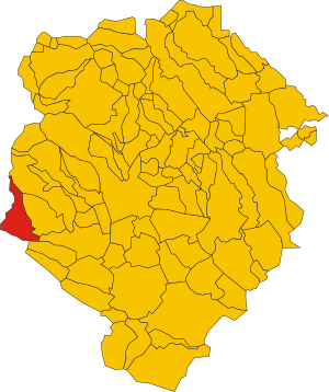 Map of comune of Donato (province of Biella, region Piedmont, Italy).svg