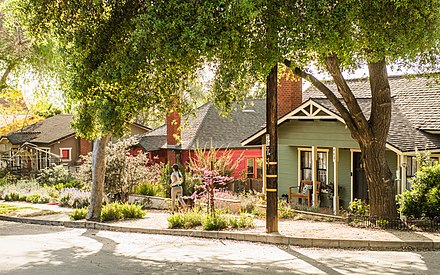 Neighborhood view in Old Escondido Historic District in Escondido, California