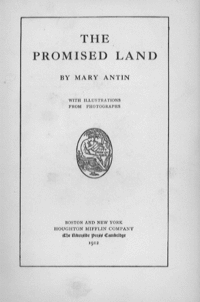 Copertina di The Promised Land di Mary Antin (1912)