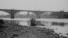 Mehring mit Moselbrücke um 1950