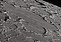 English: Meton lunar crater as seen from Earth with satellite craters labeled