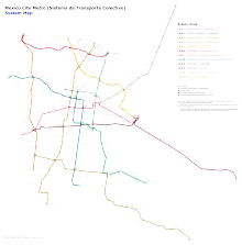 Mexico City Metro lines Mexico City Metro System Map (2013-03-01).png