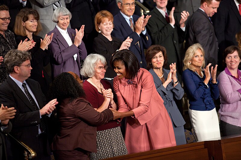 File:Michelle Obama greets Darlene Daniels, of Baltimore, Md., 2009.jpg