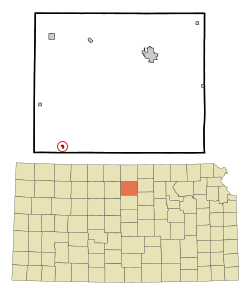 Расположение в округе Митчелл и Канзасе