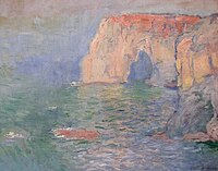 Etretat, the Manneporte, Reflection on Water Monet w1038.jpg