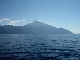 Athos mountain viewed from the distance